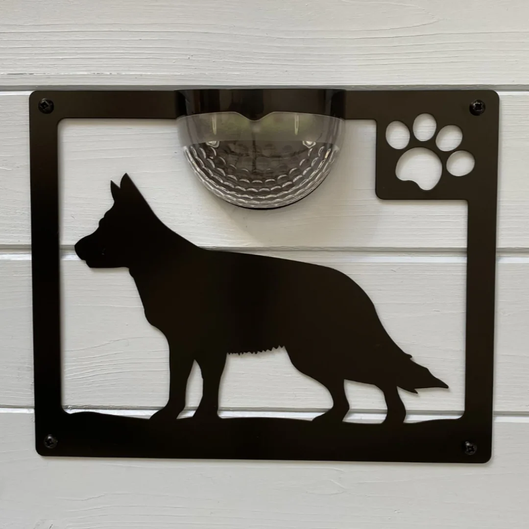 German Shepherd Dog Solar Light Wall Plaque - Image 3