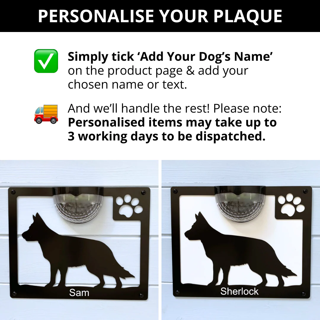 German Shepherd Dog Solar Light Wall Plaque - Image 5