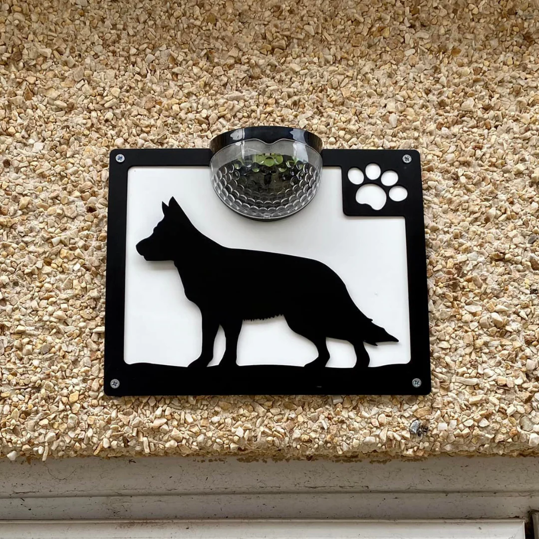 German Shepherd Dog Solar Light Wall Plaque - Image 7