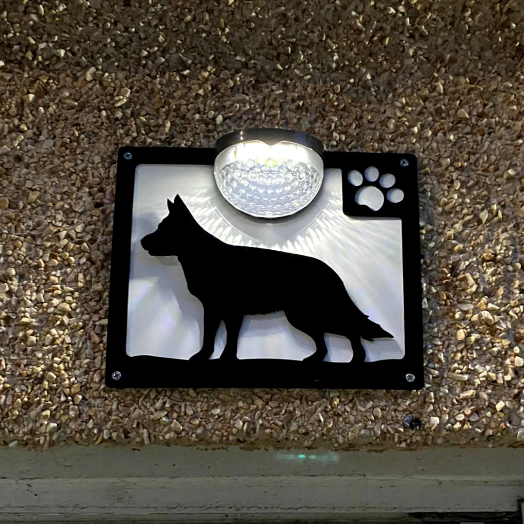 German Shepherd Dog Solar Light Wall Plaque - Image 8