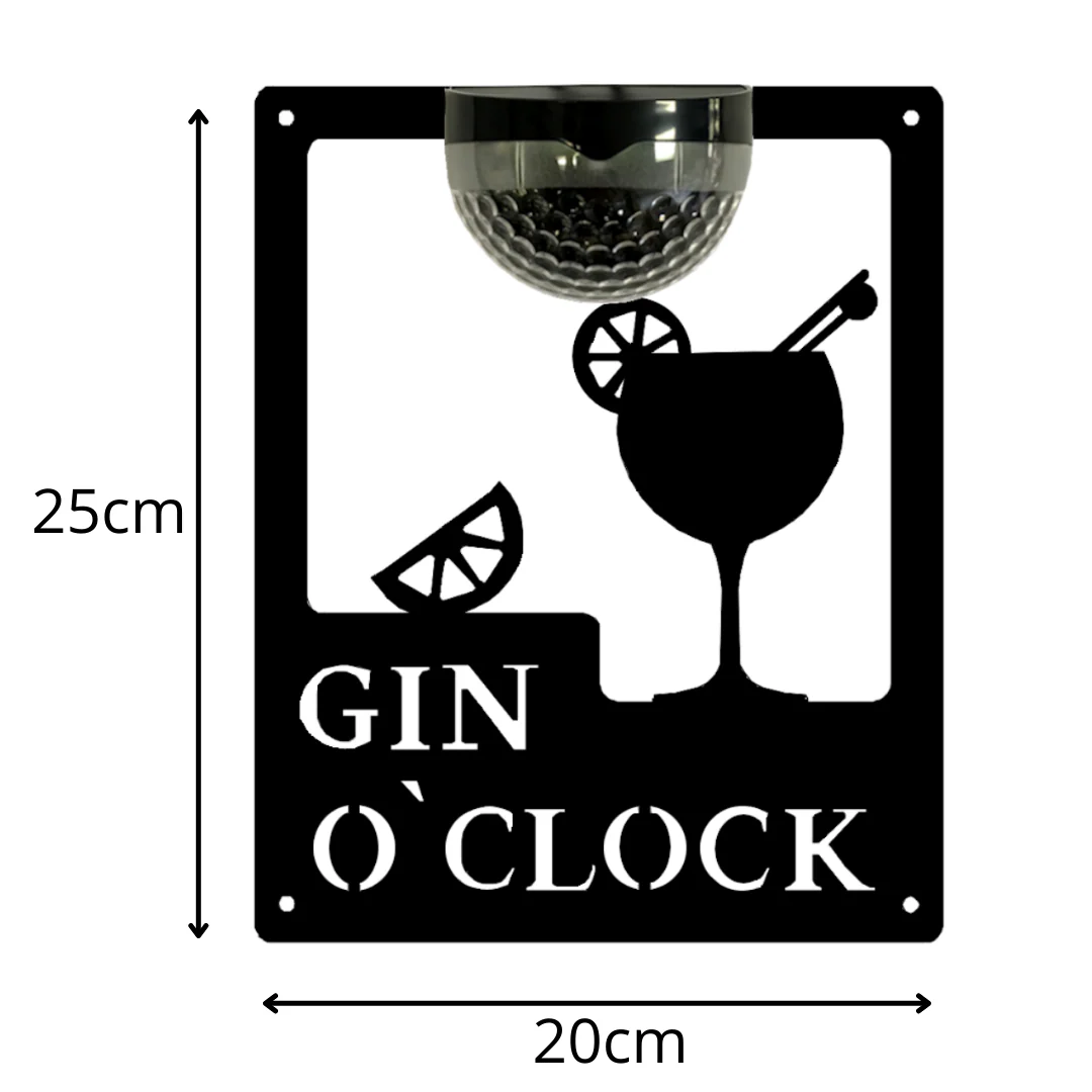 Gin O'Clock Sign with Solar Powered Light - Image 11