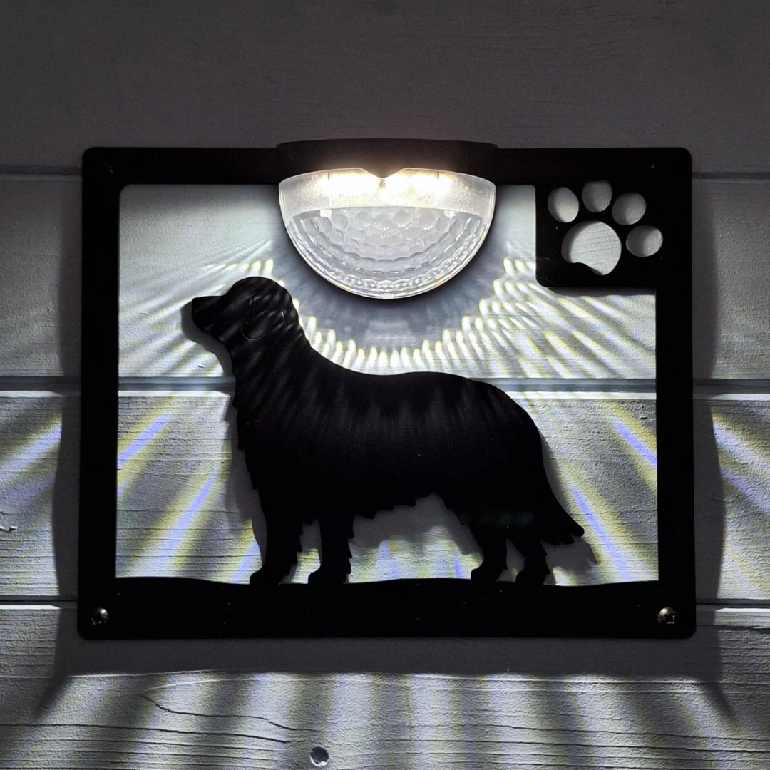 Golden Retriever Dog Solar Light Wall Plaque - Image 2