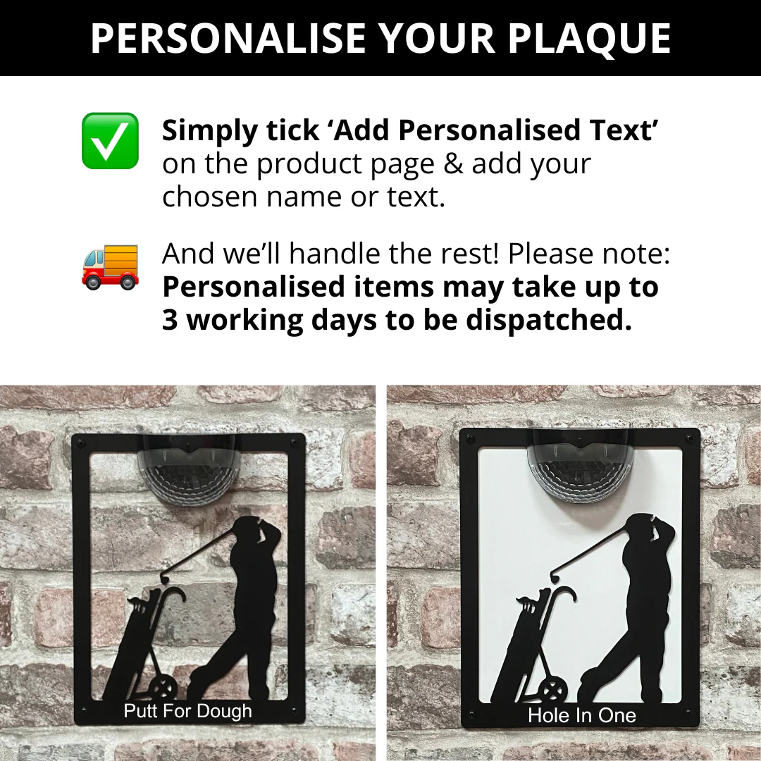 Golfer Solar Light Wall Plaque - Image 5