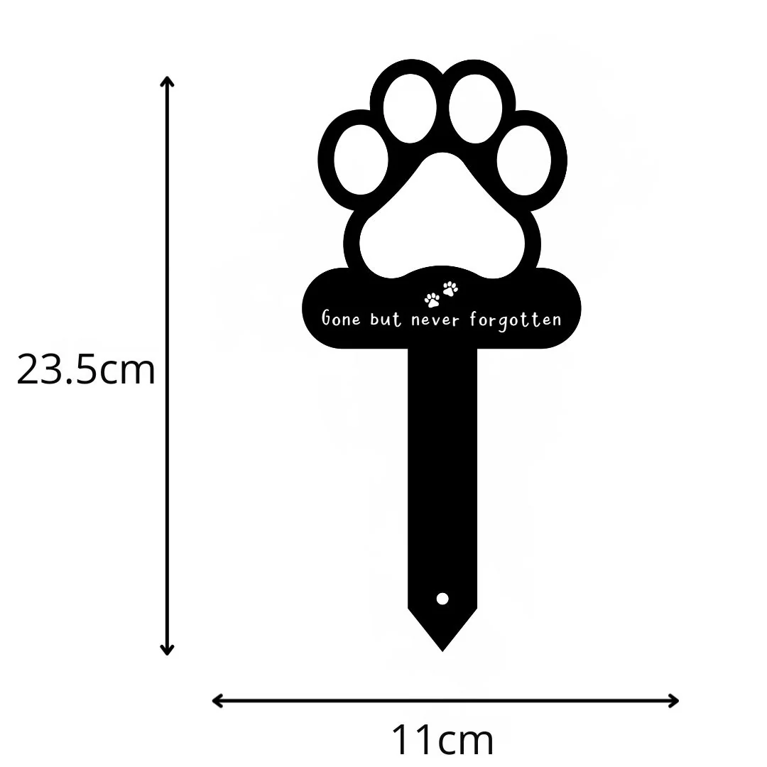 Gone but never forgotten - Memorial Paw Print Metal Stake - Image 3