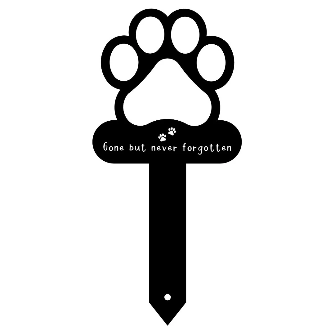 Gone but never forgotten - Memorial Paw Print Metal Stake - Image 4