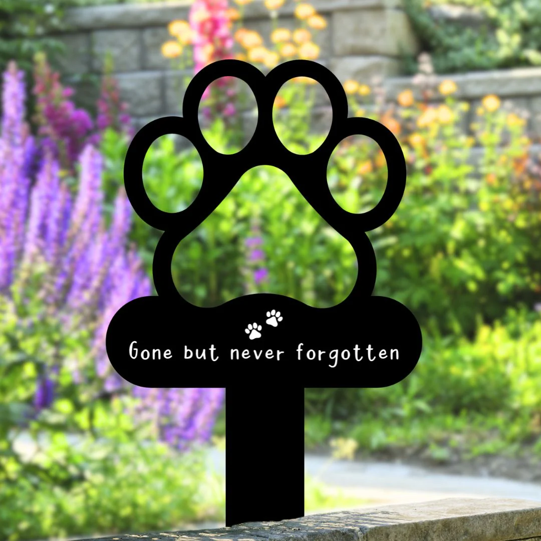 Gone but never forgotten - Memorial Paw Print Metal Stake - Image 5
