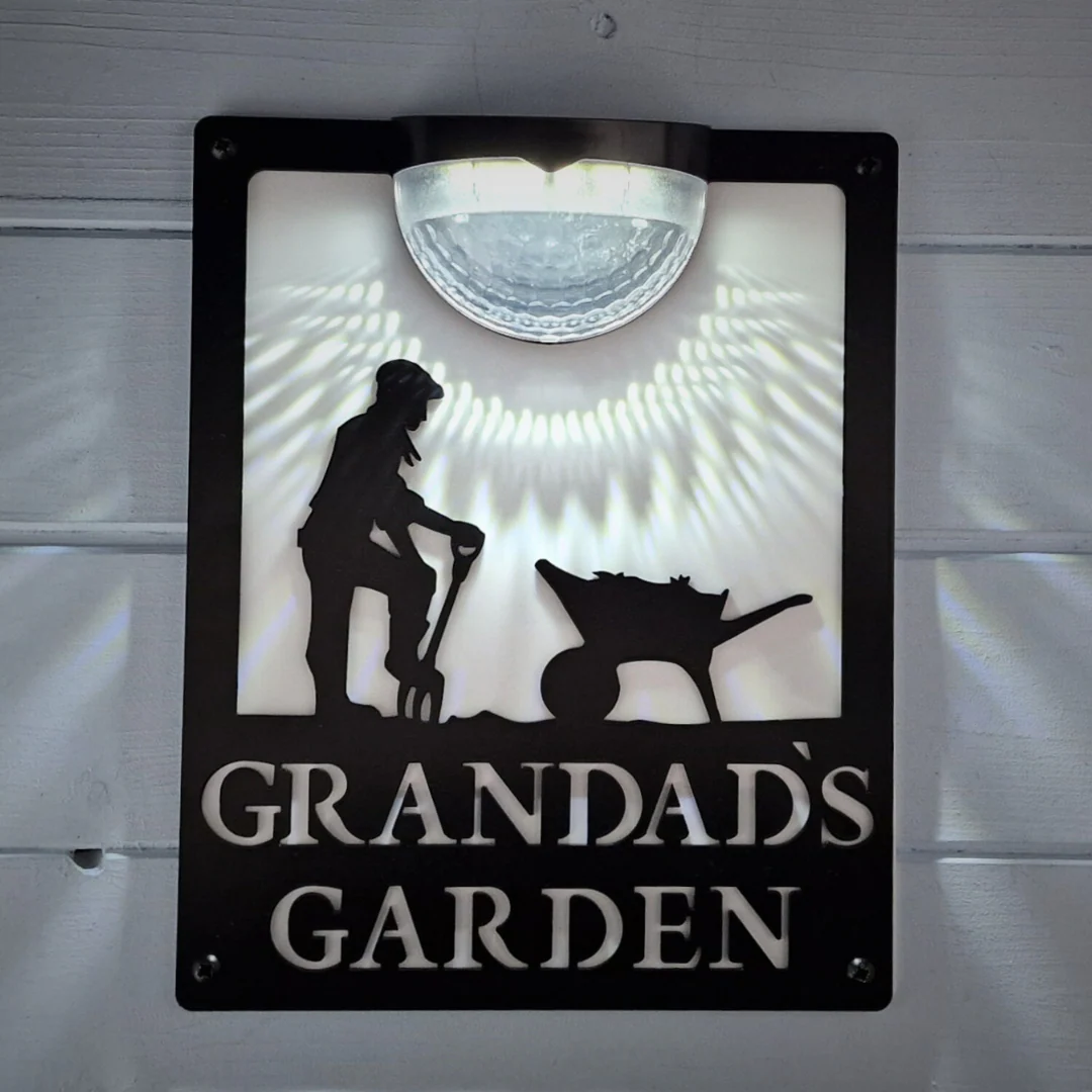 Grandad's Garden Sign with Solar Powered Light - Image 3