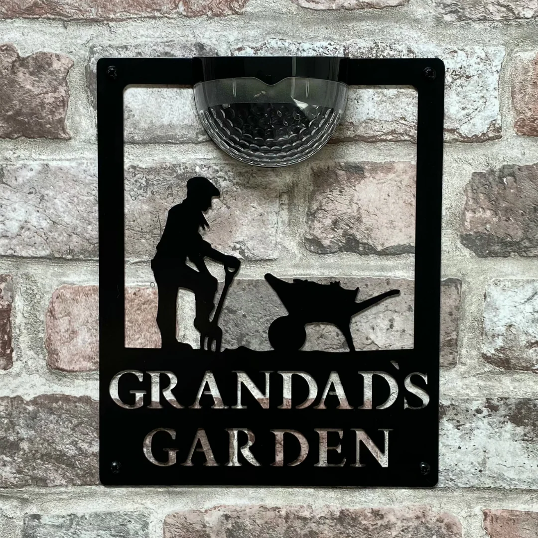 Grandad's Garden Sign with Solar Powered Light - Image 9