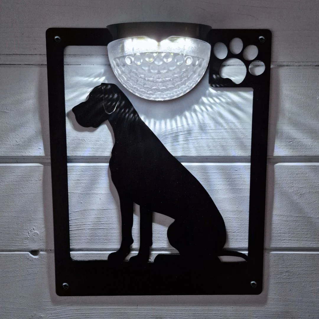 Great Dane Dog Solar Light Wall Plaque - Image 2