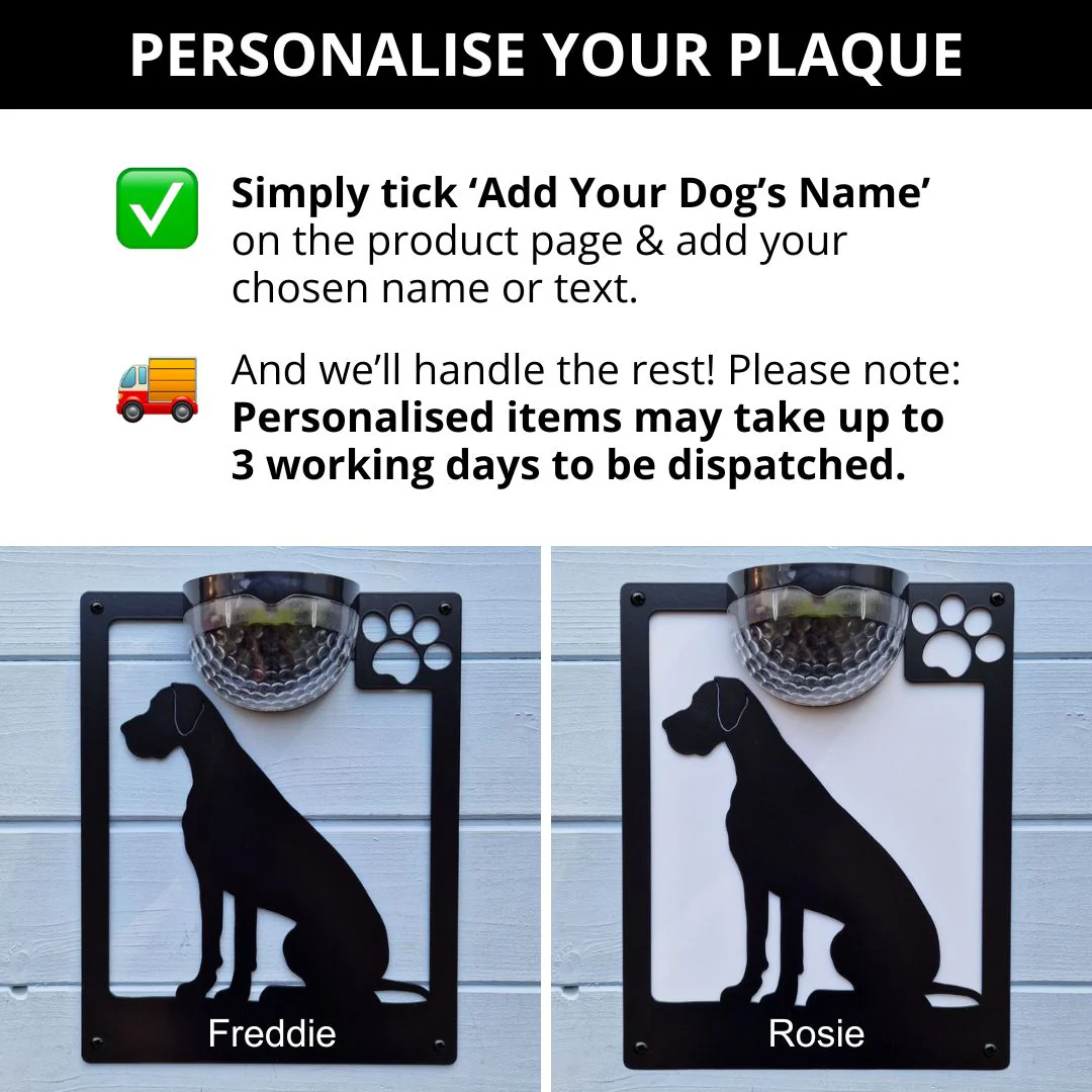 Great Dane Dog Solar Light Wall Plaque - Image 5