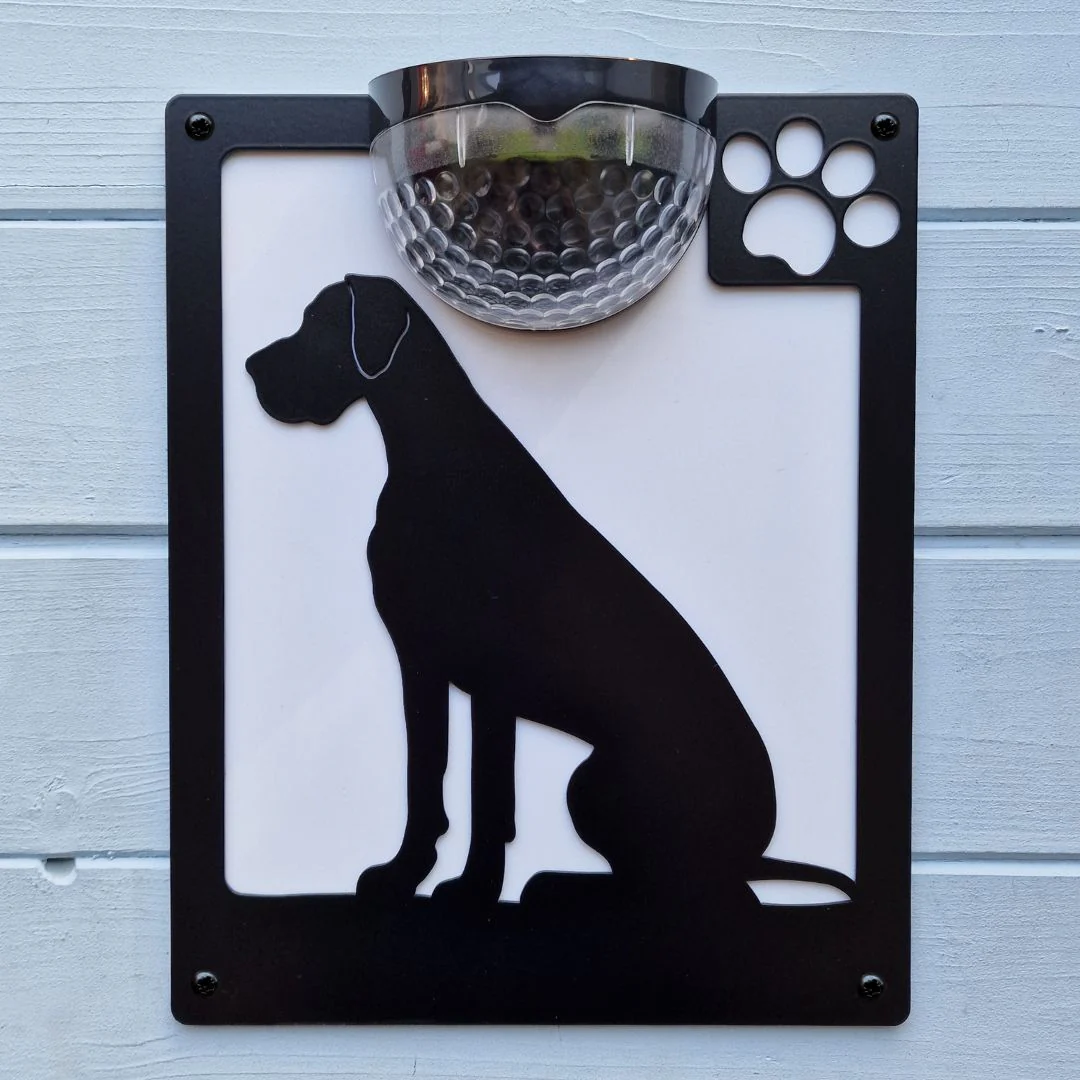 Great Dane Dog Solar Light Wall Plaque - Image 9
