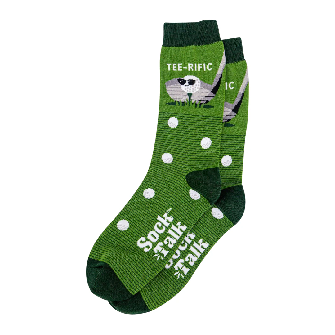 Men’s Green Teerific Golf Combed Cotton Crew Socks - Image 4