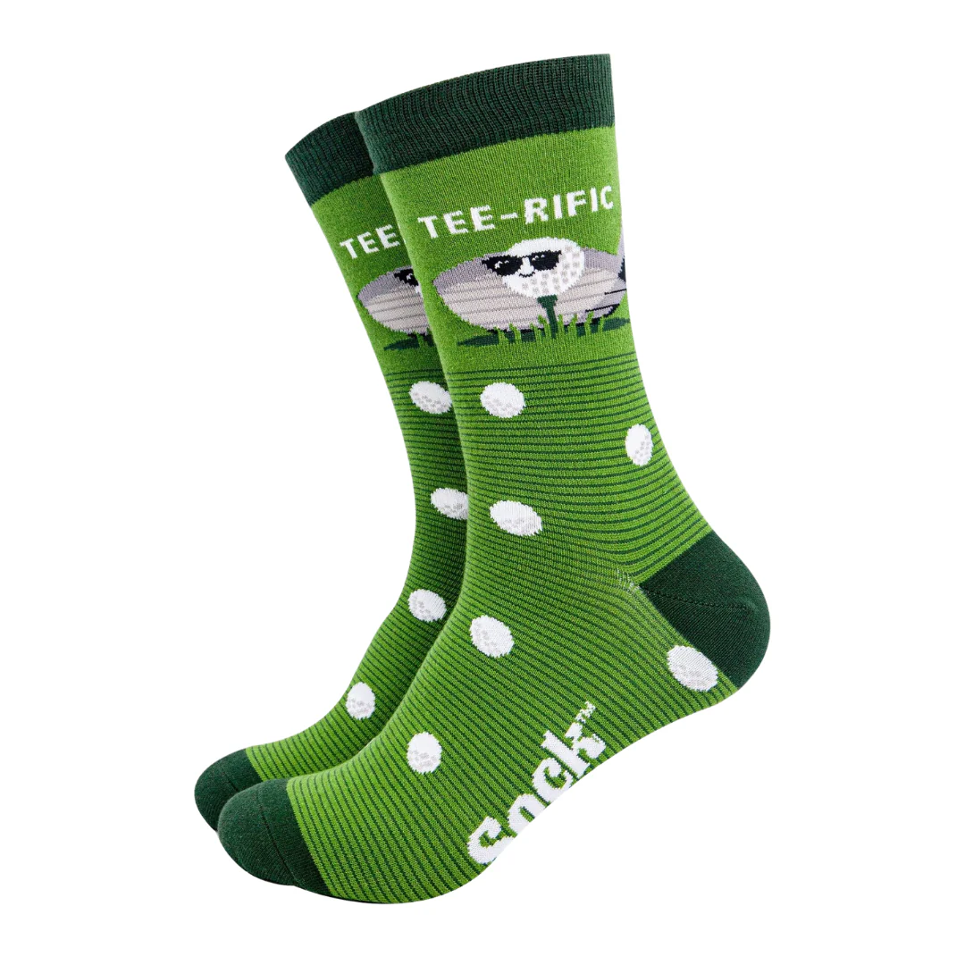 Men’s Green Teerific Golf Combed Cotton Crew Socks - Image 5