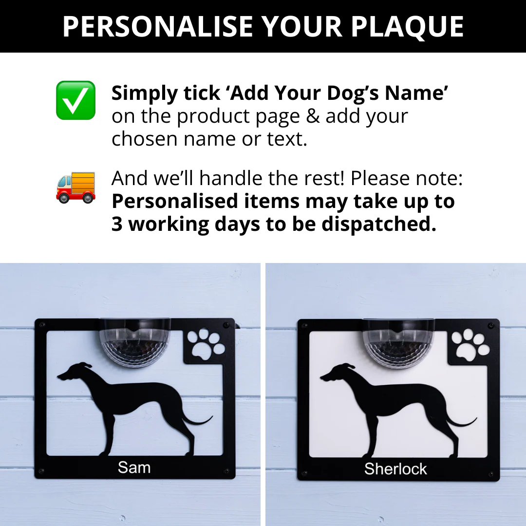 Greyhound Dog Solar Light Wall Plaque - Image 5