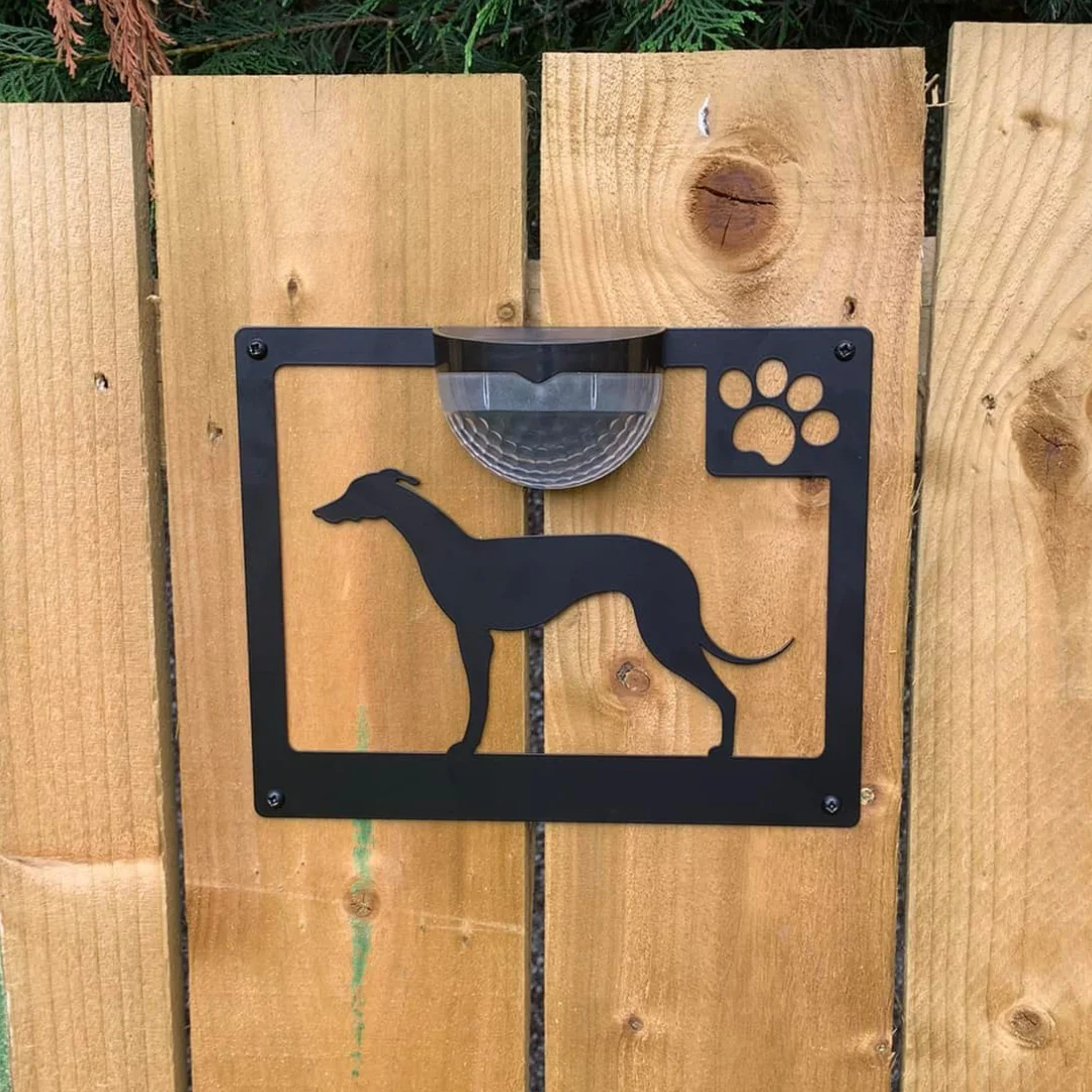 Greyhound Dog Solar Light Wall Plaque - Image 9