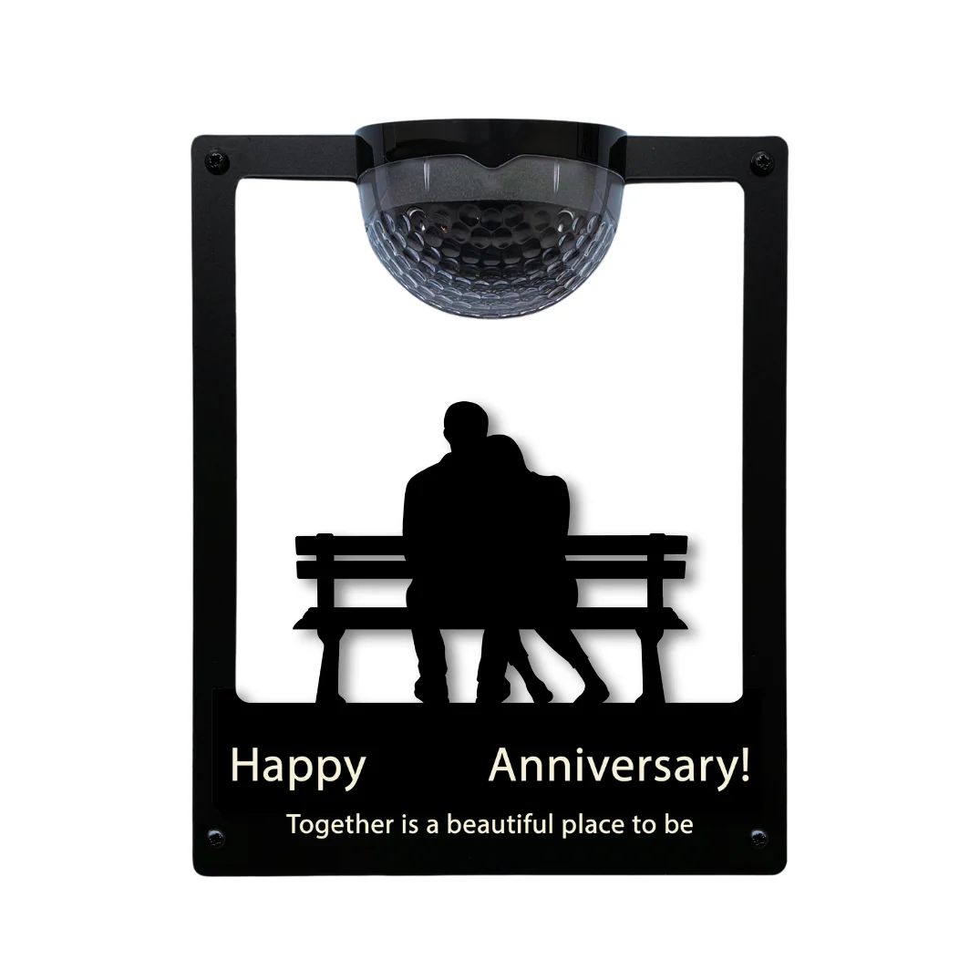 'Happy Anniversary' Couple on Bench Solar Light Wall Plaque (You Can Personalise Me!) - Image 7