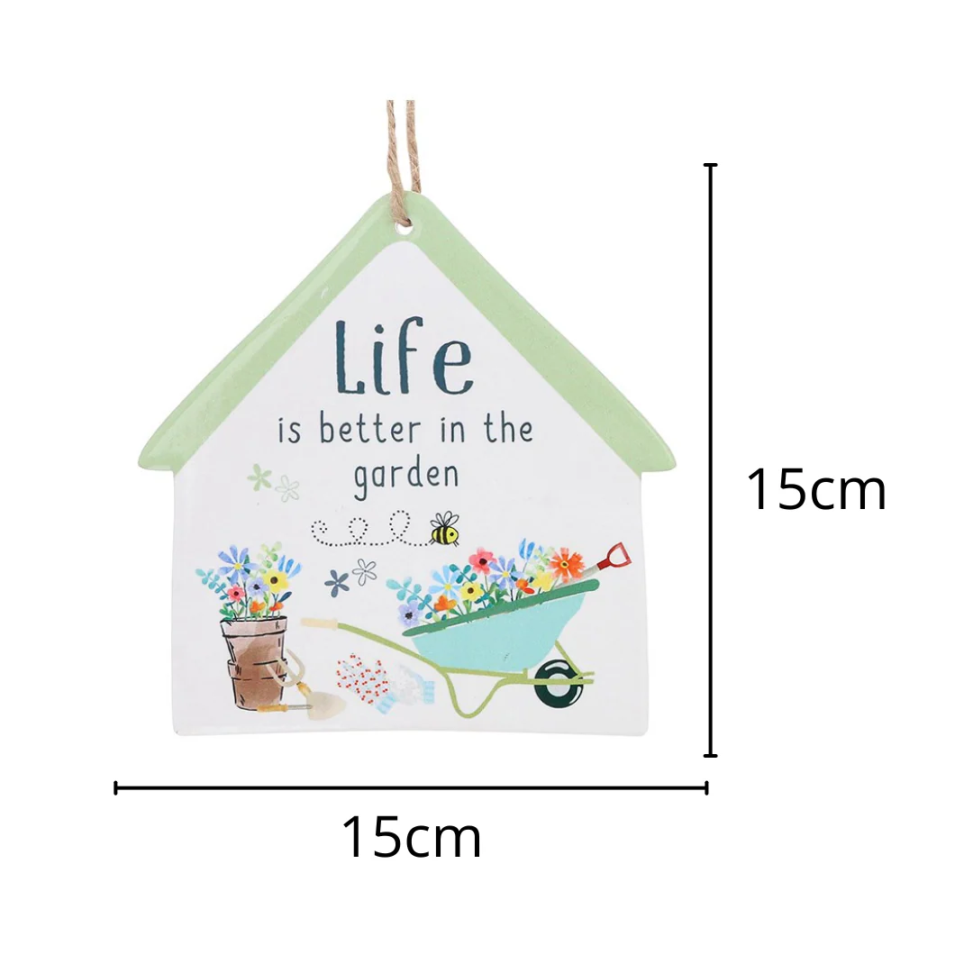 Happy Garden Life Hanging House Sign - Image 2