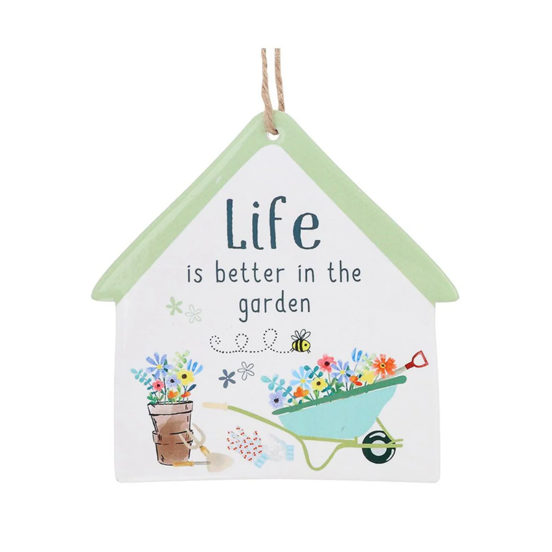 Happy Garden Life Hanging House Sign - Image 3