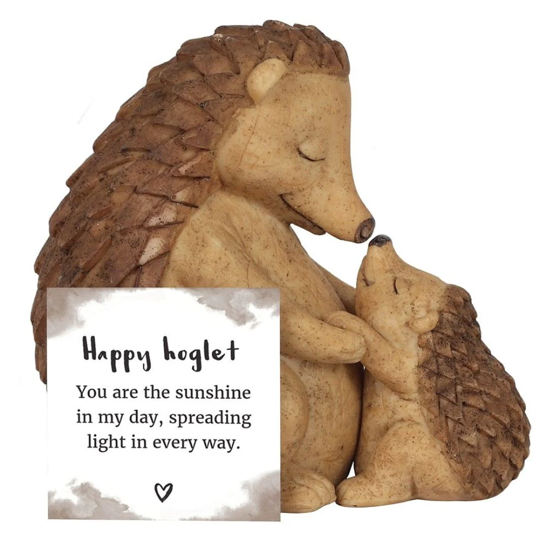 Happy Hoglet Mother and Baby Hedgehog Ornament - Image 2