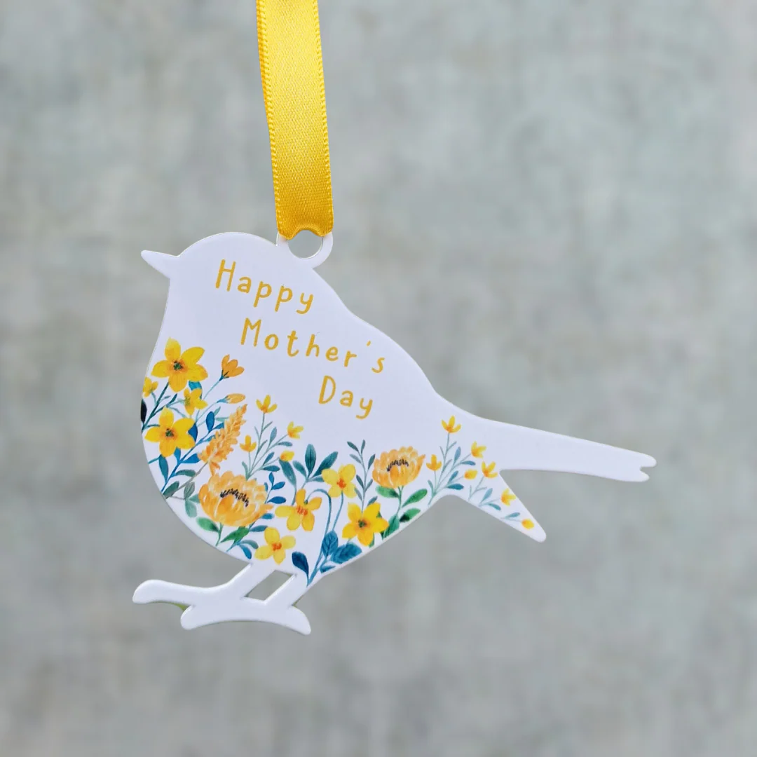 'Happy Mother's Day' - White Robin Hanging Decor - Image 4