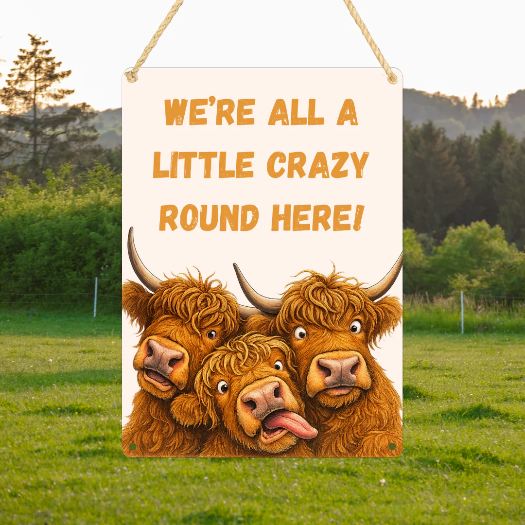 Highland Cow Metal Sign 25cm - Image 2
