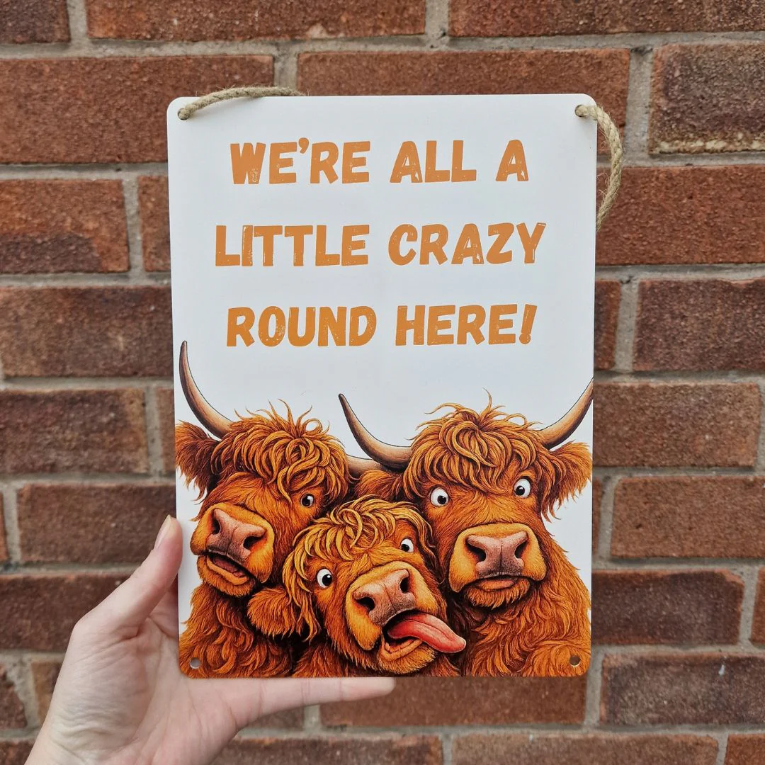 Highland Cow Metal Sign 25cm - Image 3