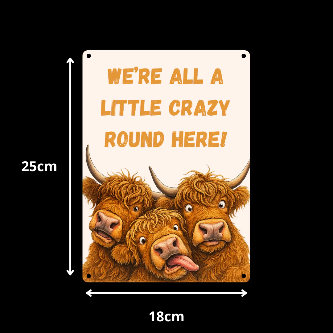 Highland Cow Metal Sign 25cm - Image 7