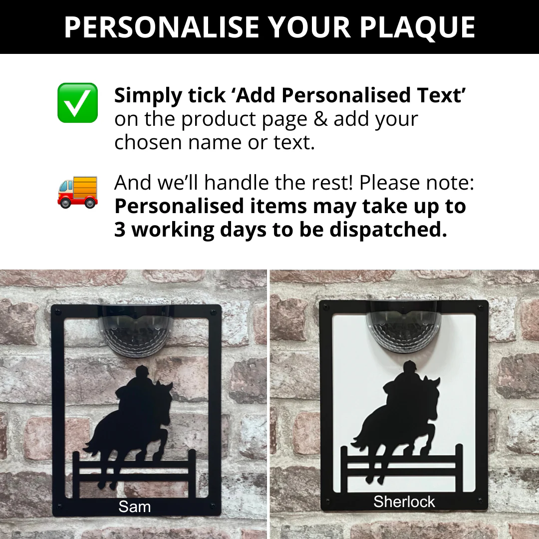 Horse Show Jumper Solar Light Wall Plaque - Image 6