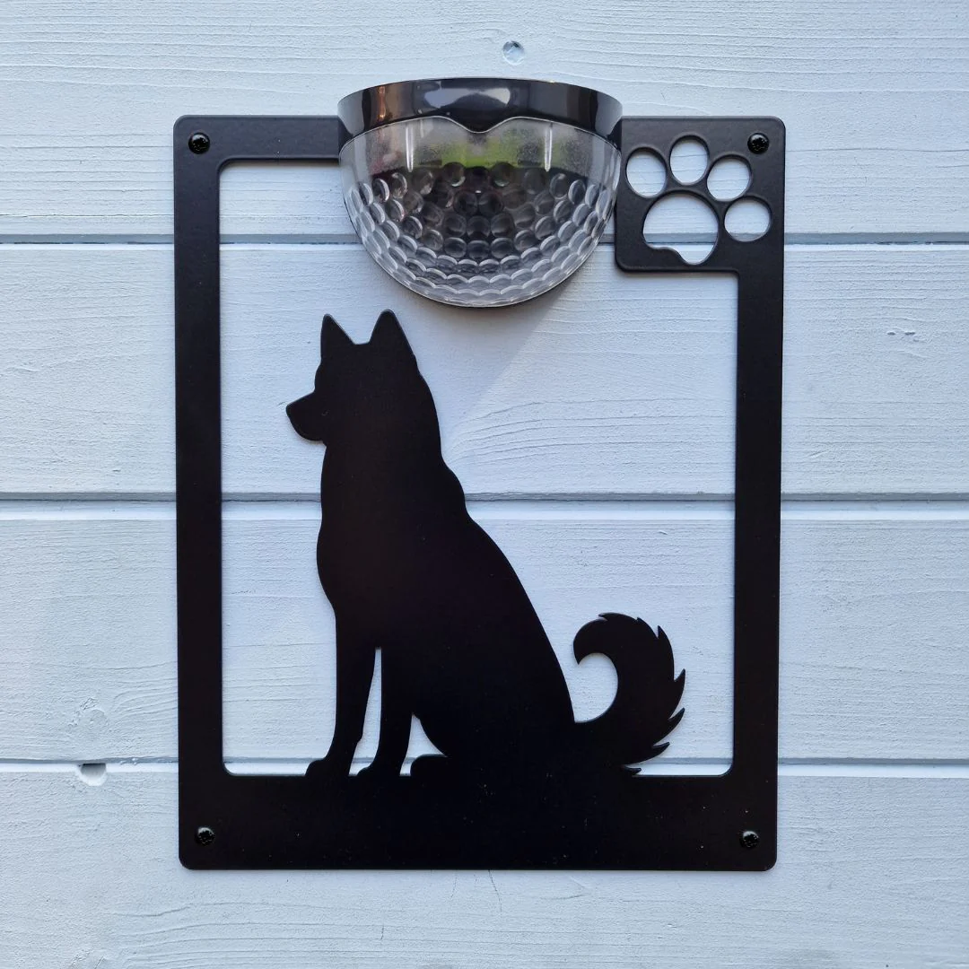 Husky Dog Solar Light Wall Plaque - Image 2