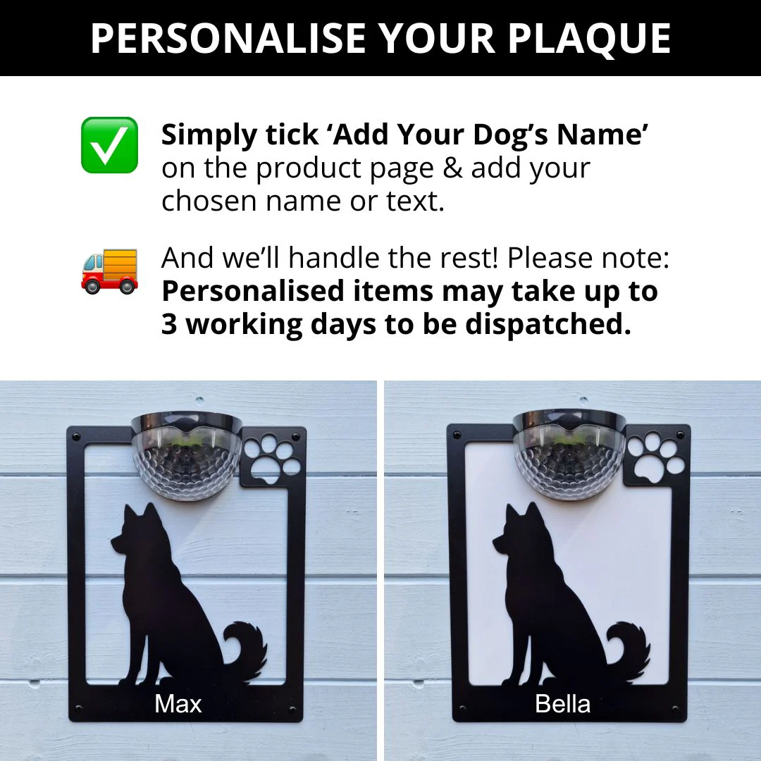 Husky Dog Solar Light Wall Plaque - Image 5