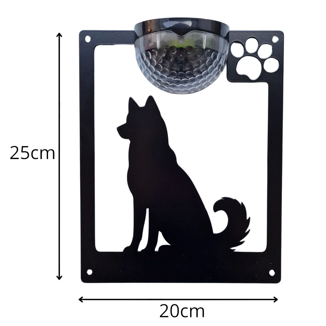 Husky Dog Solar Light Wall Plaque - Image 7