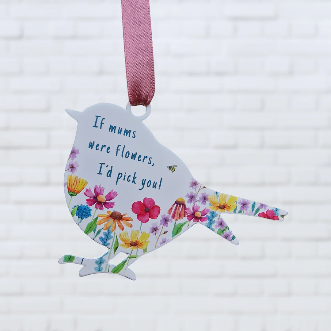 'If Mums were flowers, I'd pick you!' - White Robin Hanging Decor - Image 3