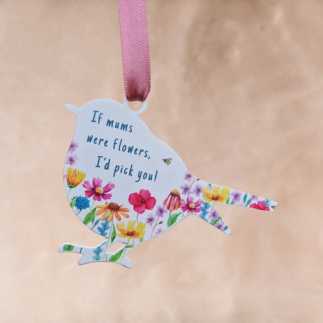 'If Mums were flowers, I'd pick you!' - White Robin Hanging Decor - Image 4