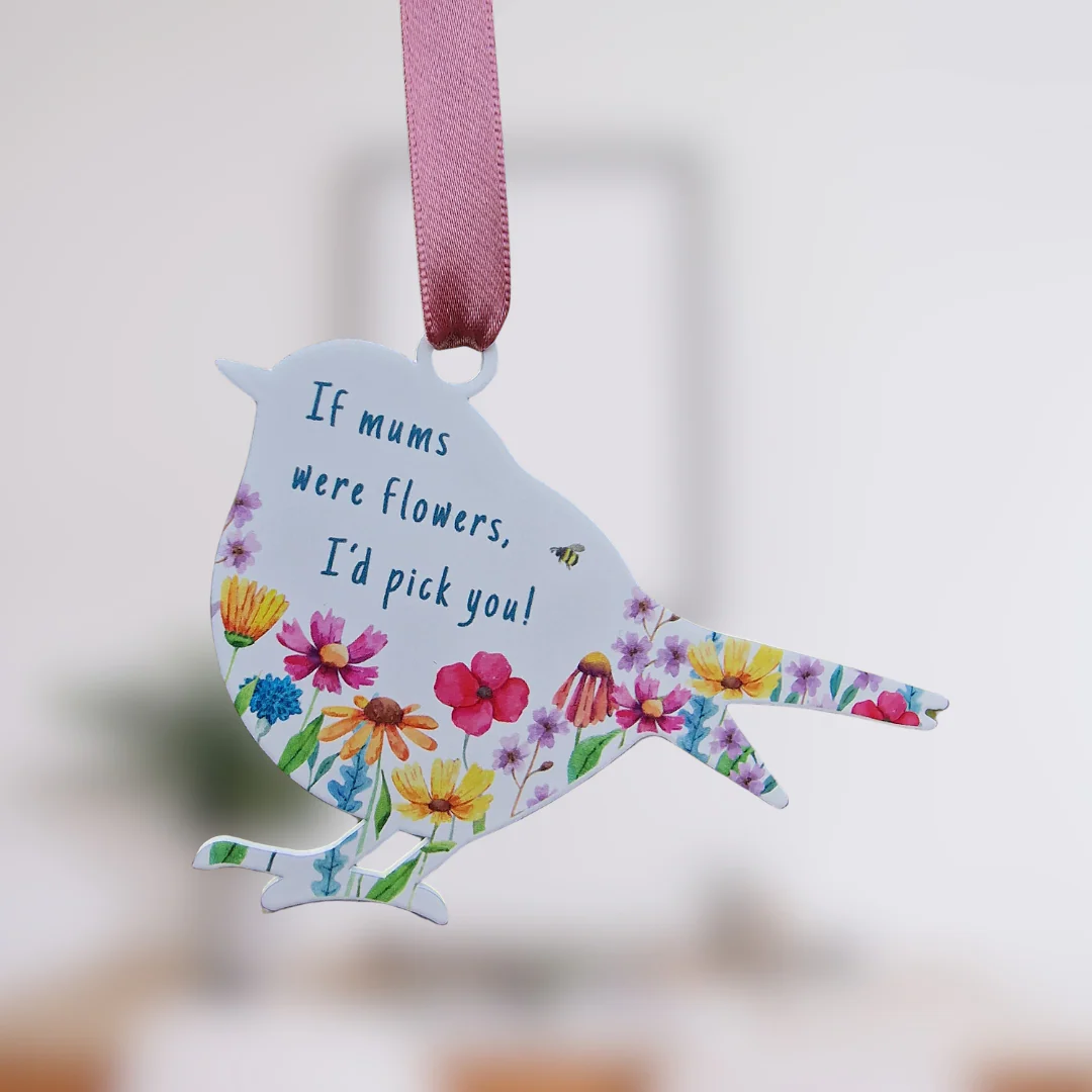 'If Mums were flowers, I'd pick you!' - White Robin Hanging Decor - Image 5