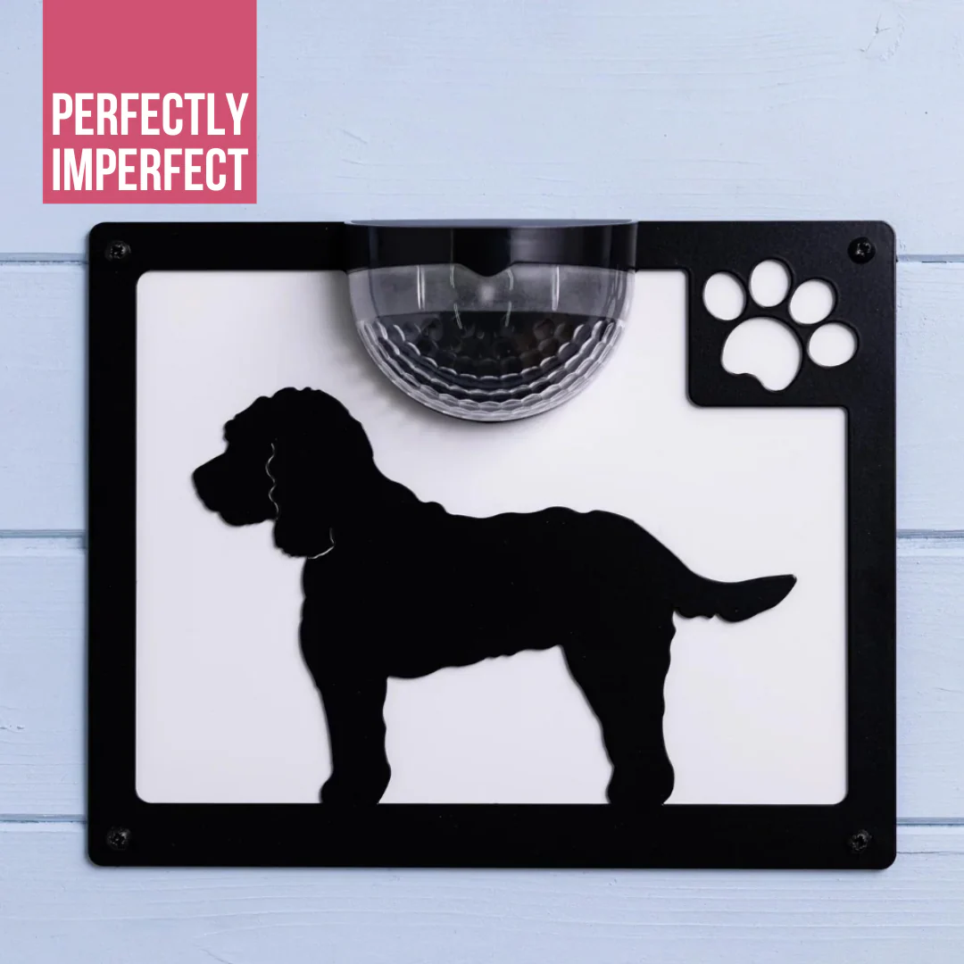 IMPERFECT- Cockapoo Dog Solar Light Wall Plaque