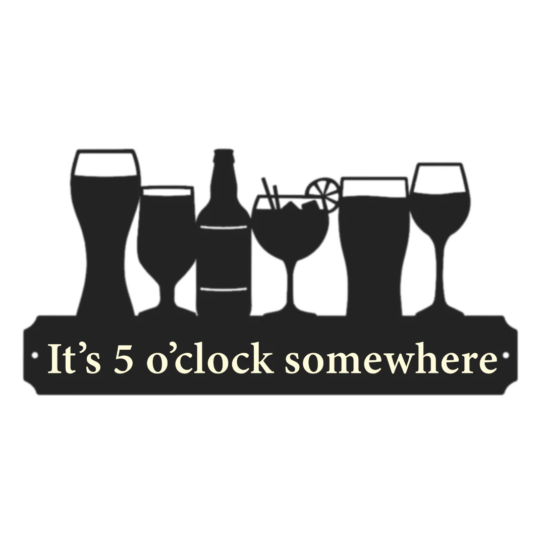 'It's 5 o'clock somewhere' Large Drinks Wall Art - Image 6