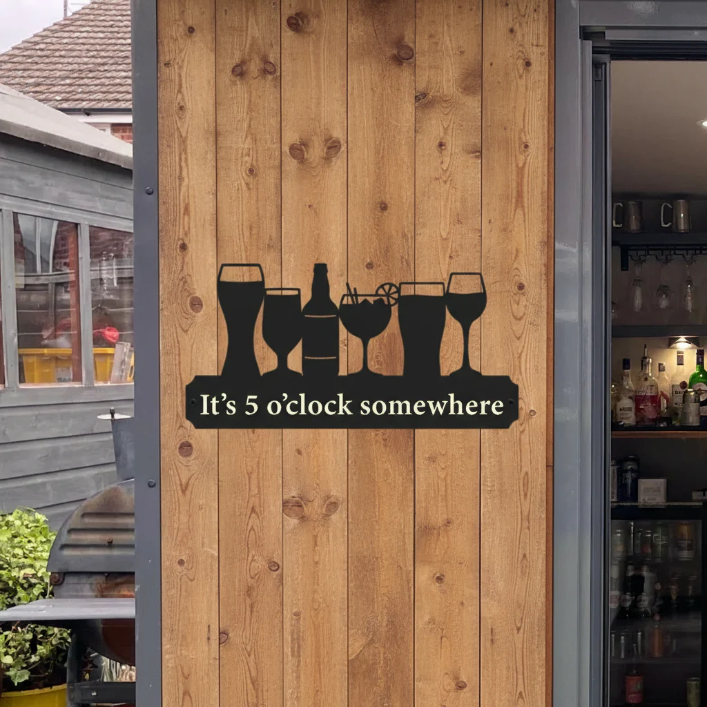 'It's 5 o'clock somewhere' Large Drinks Wall Art - Image 7