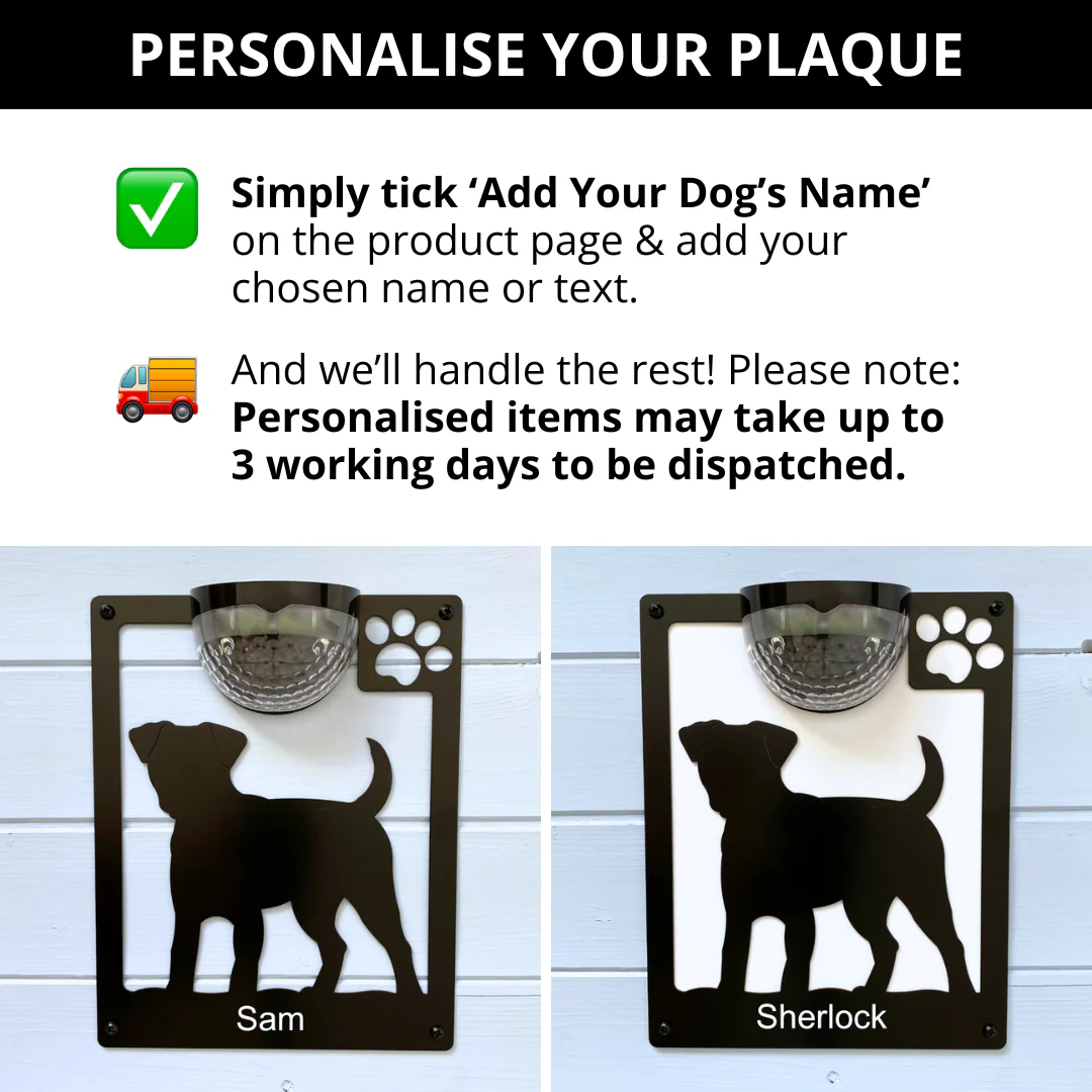 Border Terrier Dog Solar Light Wall Plaque - Image 6