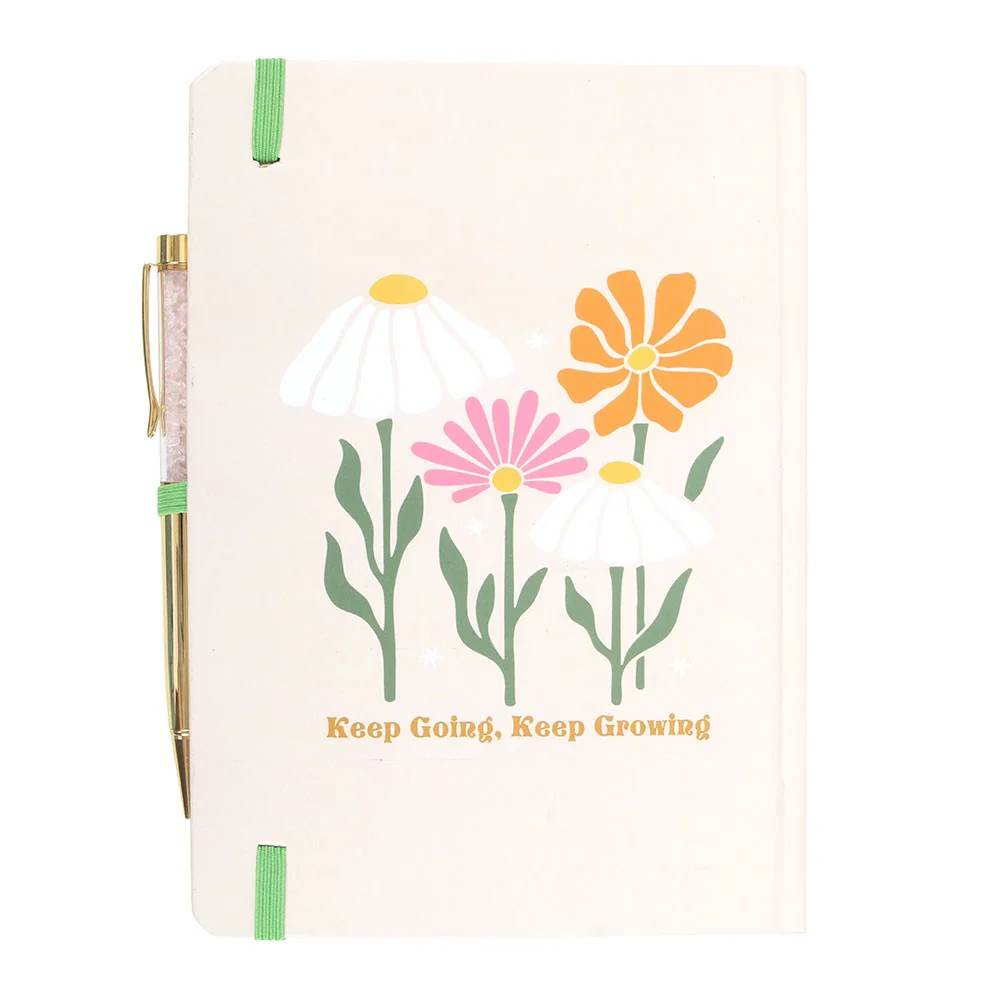 Keep Going, Keep Growing A5 Notebook with Rose Quartz Pen - Image 4