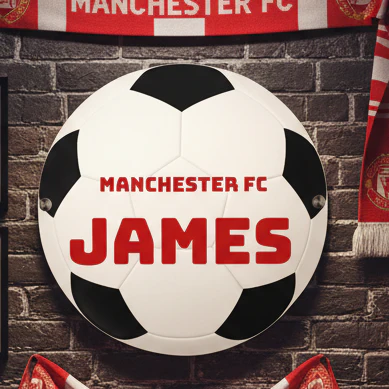 XL Personalised Metal Football Bedroom Wall Decor - Image 2