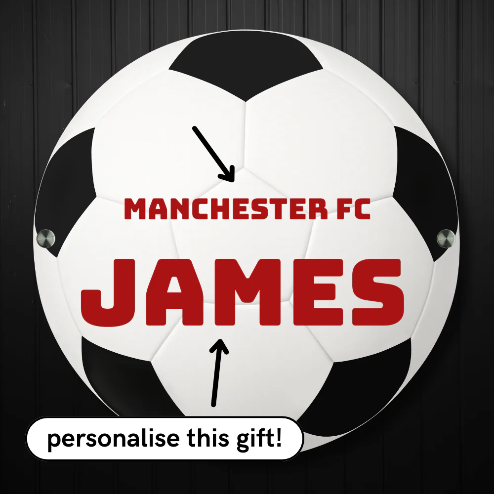 XL Personalised Metal Football Bedroom Wall Decor - Image 3