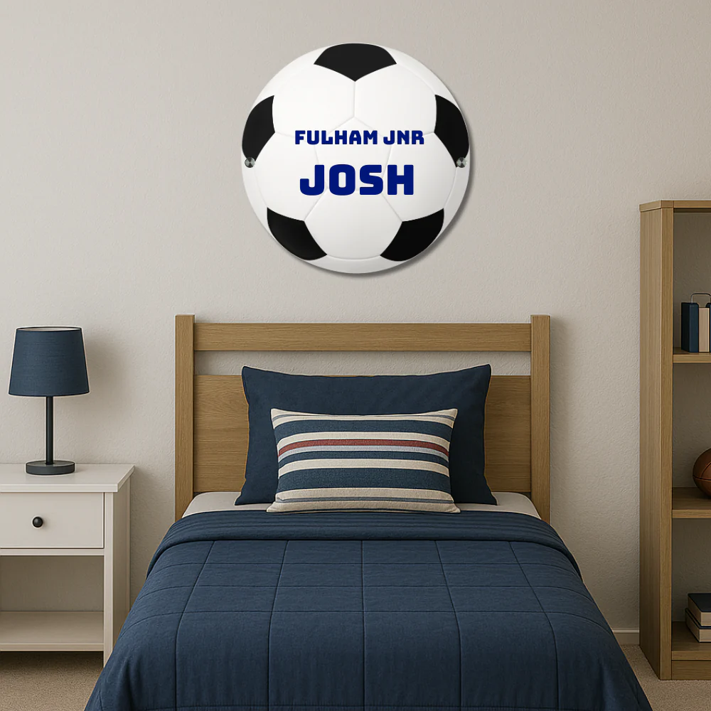 XL Personalised Metal Football Bedroom Wall Decor - Image 7