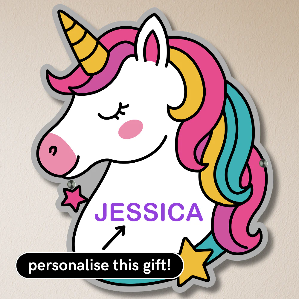 XL Personalised Metal Unicorn Children's Bedroom Wall Decor - Image 2