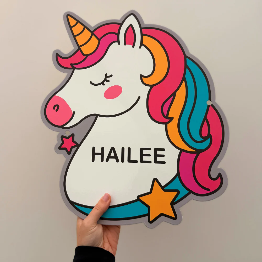 XL Personalised Metal Unicorn Children's Bedroom Wall Decor - Image 3