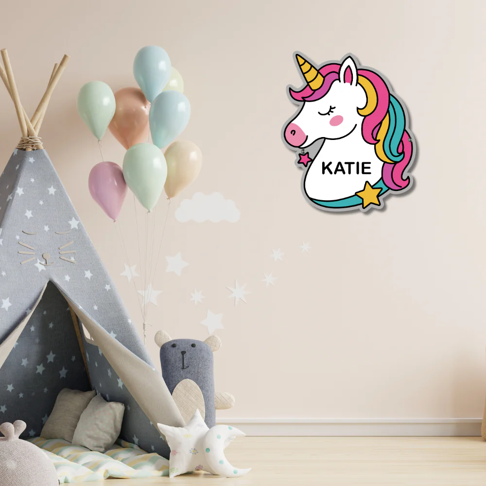 XL Personalised Metal Unicorn Children's Bedroom Wall Decor - Image 5