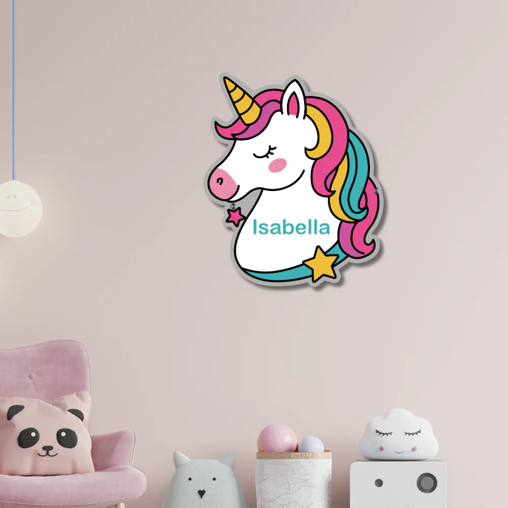 XL Personalised Metal Unicorn Children's Bedroom Wall Decor - Image 7