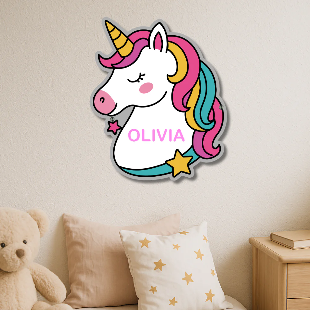 XL Personalised Metal Unicorn Children's Bedroom Wall Decor - Image 8