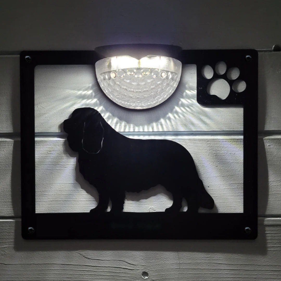 Cavalier King Charles Spaniel Dog Solar Light Wall Plaque - Image 3