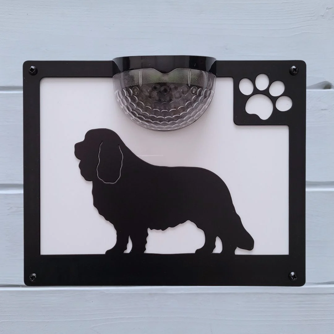 Cavalier King Charles Spaniel Dog Solar Light Wall Plaque - Image 4