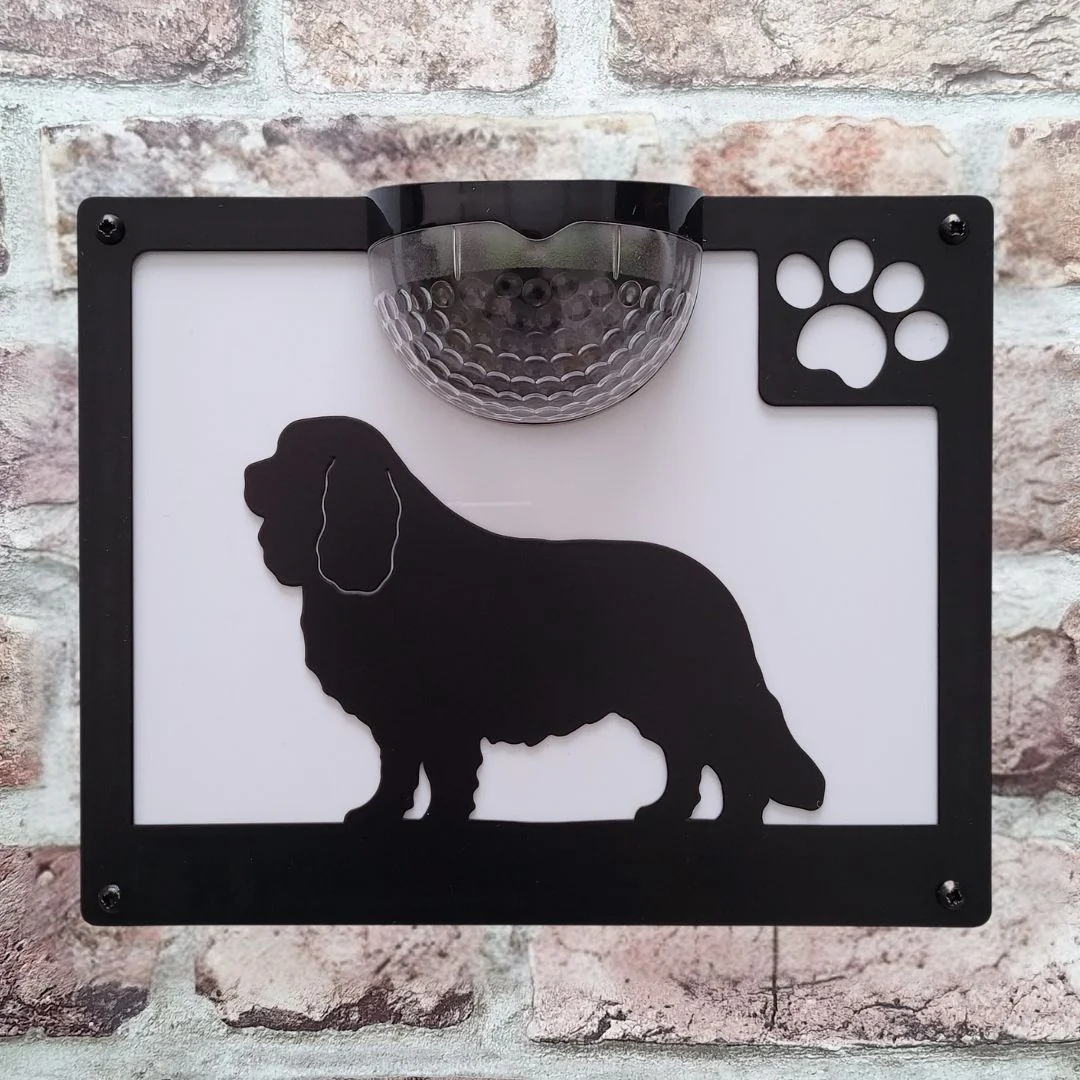 Cavalier King Charles Spaniel Dog Solar Light Wall Plaque - Image 7